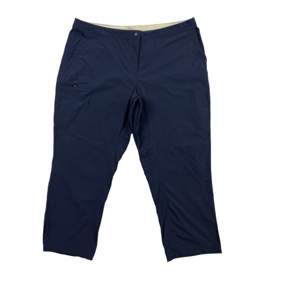 L.L.Bean Women’s Comfort Trail Pants 18W Navy Water Repellent Straight Leg - Picture 1 of 13